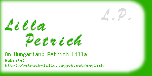 lilla petrich business card